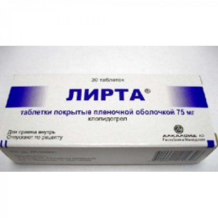 Lirta (clopidogrel) 75mg 30 tablets 