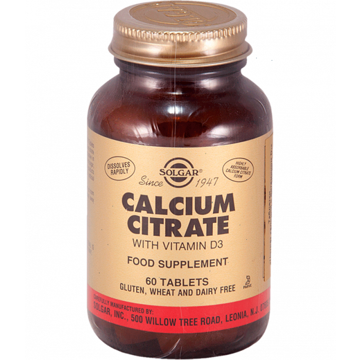 Solgar Calcium citrate with vitamin D3 tabs #60