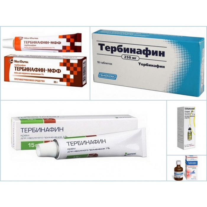 Terbinafine (tablets, spray, cream) - Pharmaceutics