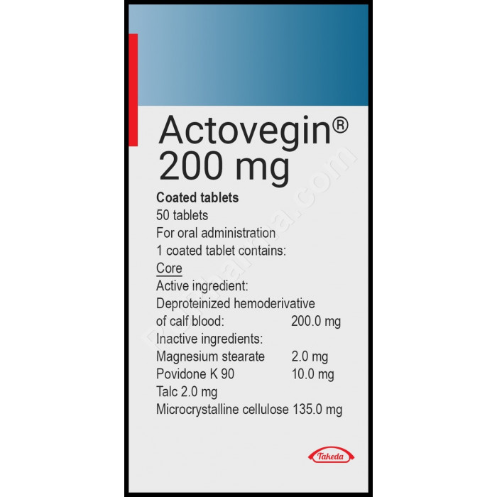 ACTOVEGIN® 200 mg/tab, 50 tabs/pack - Pharmaceutics