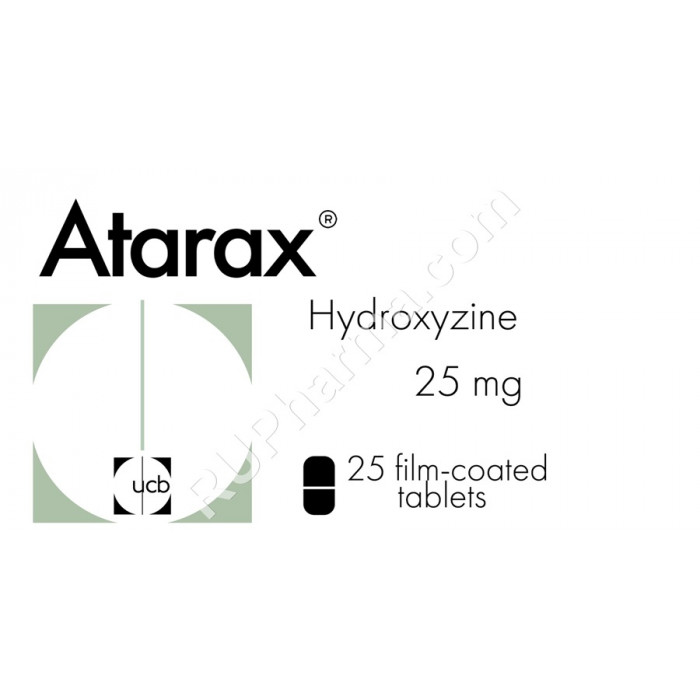ATARAX (Hydroxyzine, Vistaril) 25 mg/tab, 25 tabs - Pharmaceutics