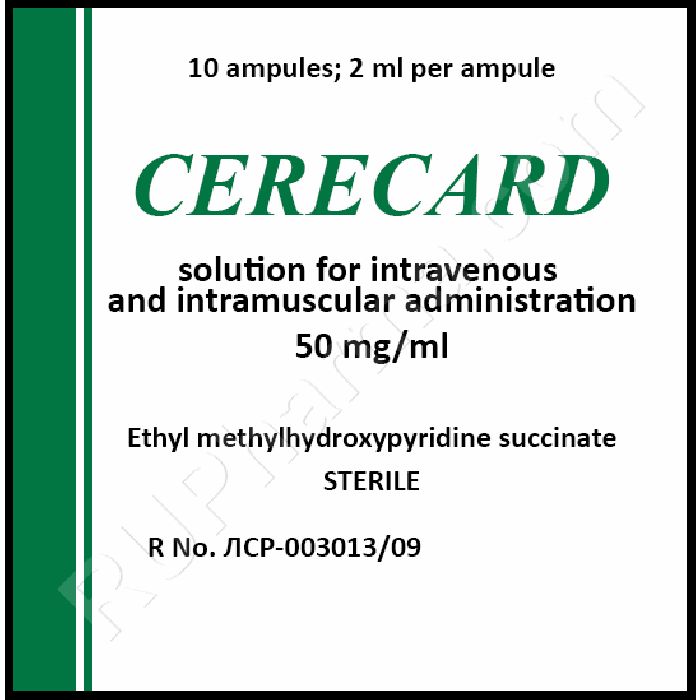 CERECARD®, 5 ampoules/pack, 50 mg (5ml)/ampoule - Pharmaceutics