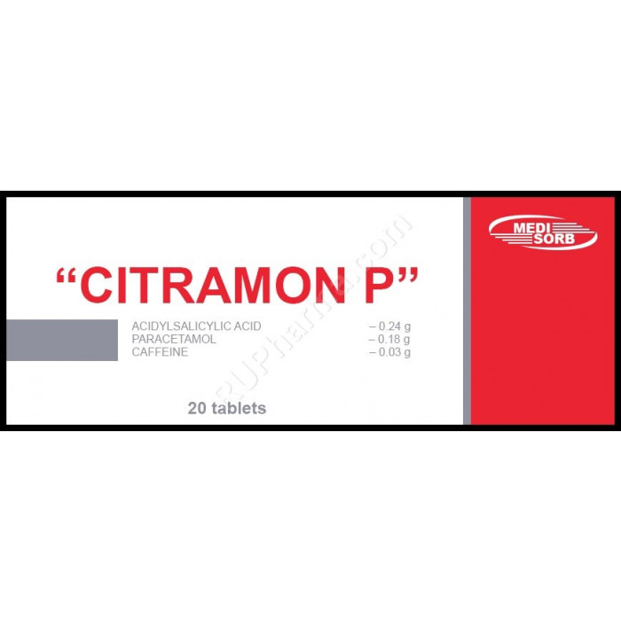 CITRAMON P® (Chephapyrin, Dolopyrin, Melabon, Neuralgin) 20 tabs - Pharmaceutics
