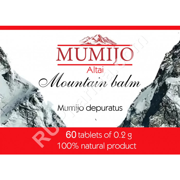 SHILAJIT (Mumie, Moomiyo) from Altai, Siberia, 200 mg/tab, 60 tabs/pack (Total 30 grams) - Pharmaceutics