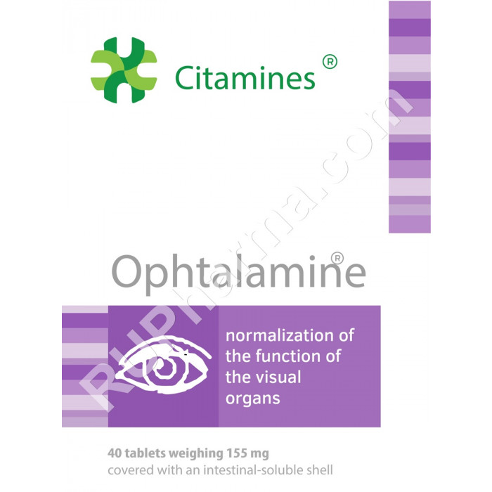 OPHTALAMIN®, (Eyes bioregulator) 155 mg/tab, 40 tabs - Pharmaceutics