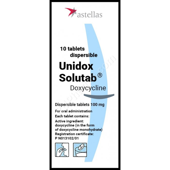 UNIDOX SOLUTAB® (Doxycycline) 100 mg/tab, 10-20 tabs - Pharmaceutics